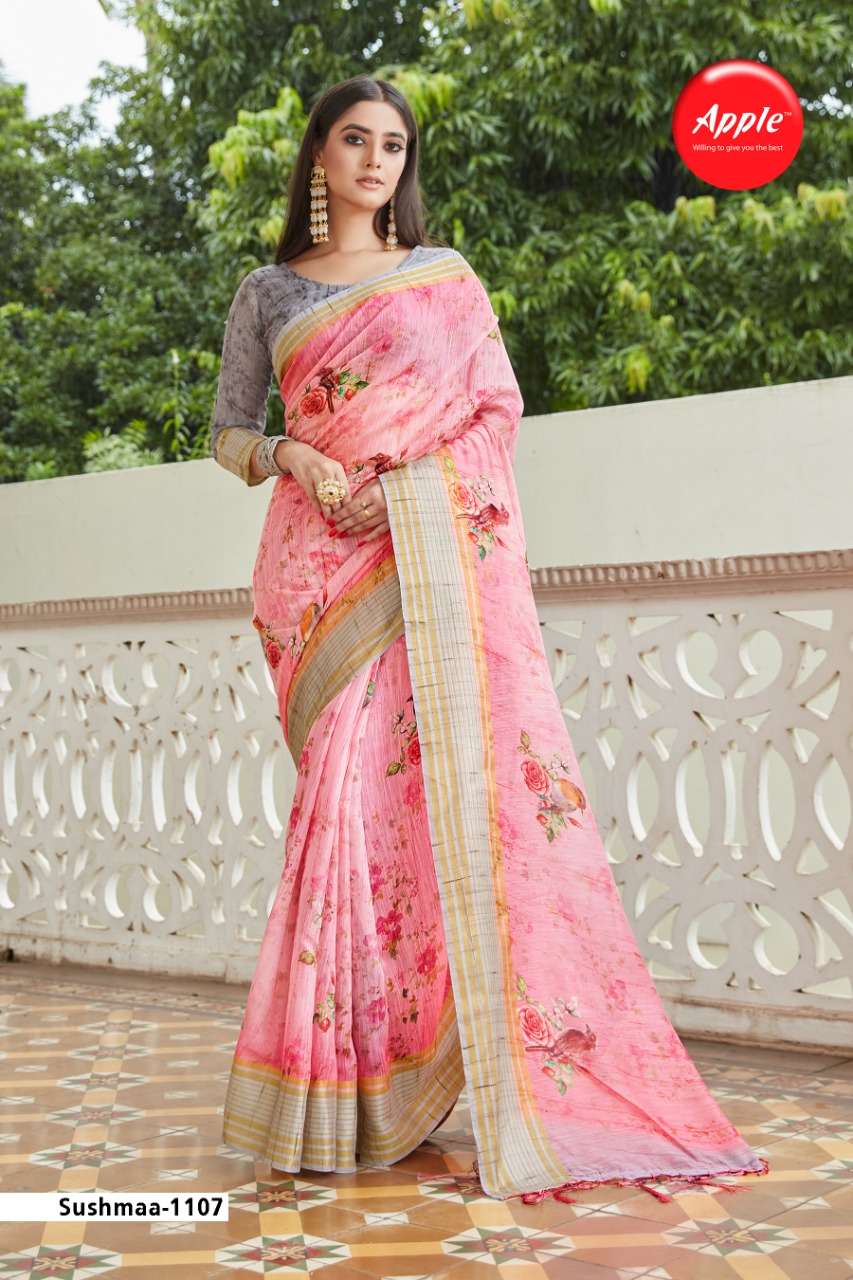 apple sushmaa vol 11 soft linen sarees wholesale 
