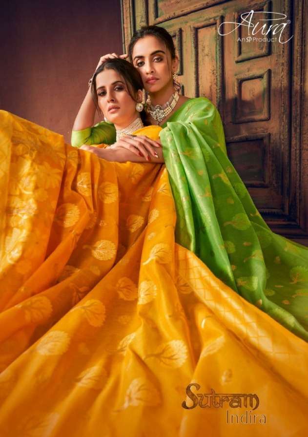 aura Sutram indira soft cotton latest saree collection 