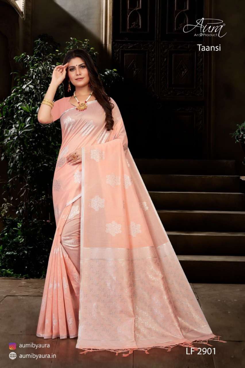 aura taansi soft cotton saree latest design 