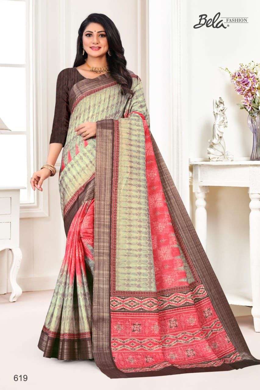 bela trisha 615-622 series digital print sarees catalog best seller 
