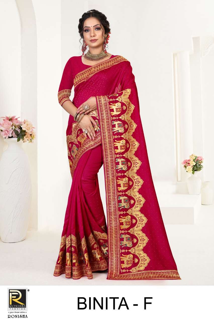 Binita  by Ranjna saree pc vichitra fancy embroidery worked siroski diamond beautiful collecton 