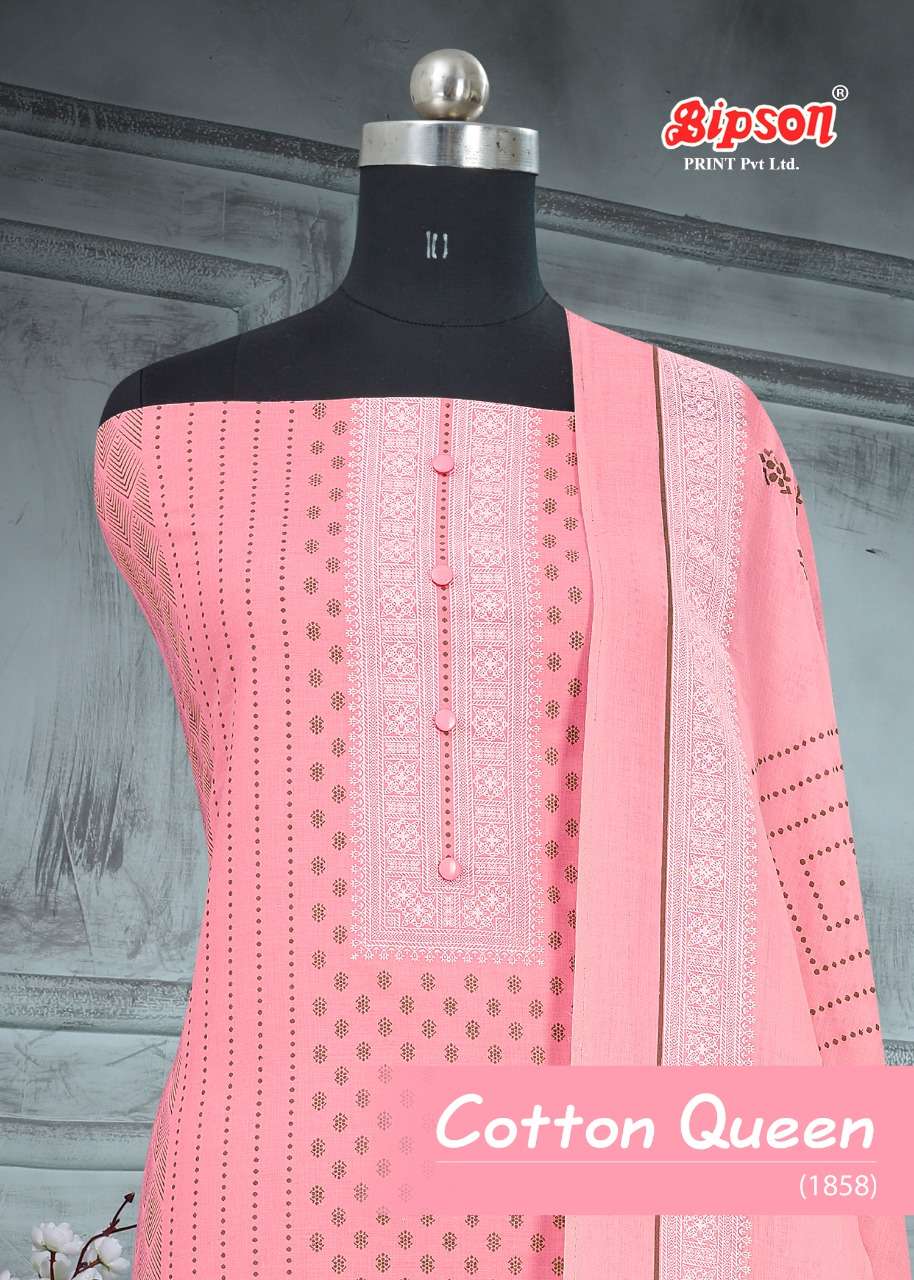 bipson cotton queen 1858 daily wear ladies dress materials