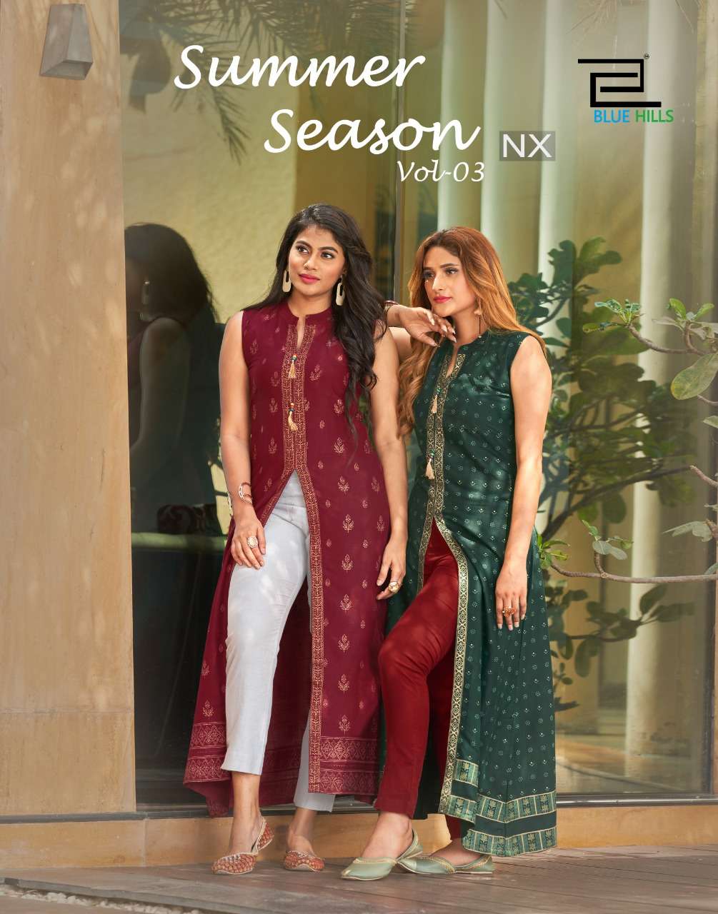 blue hills summer season vol 3nx fancy cut pattern kurtis exports 