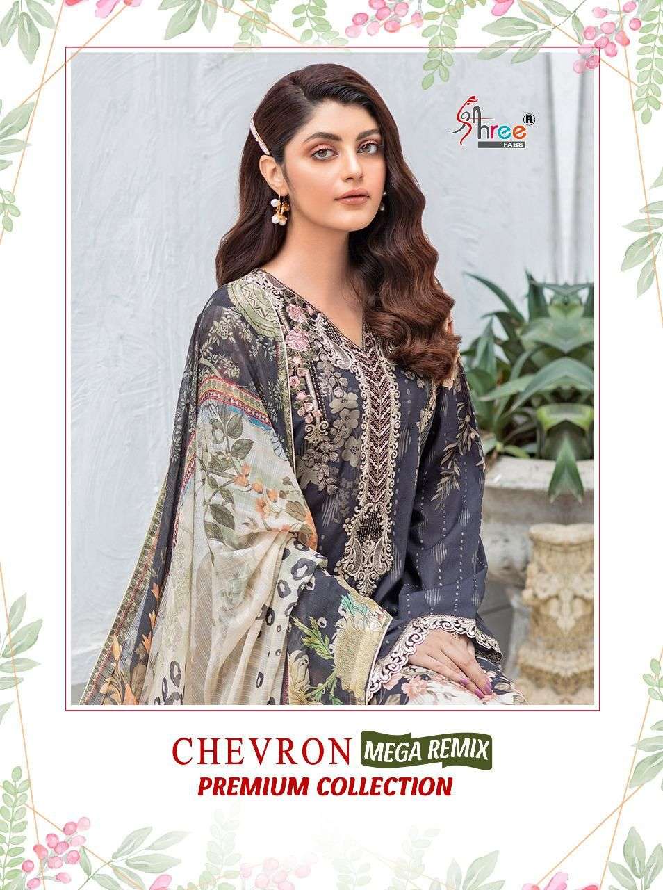 chevron megha remix premium by shree fabs cotton pakistani suits