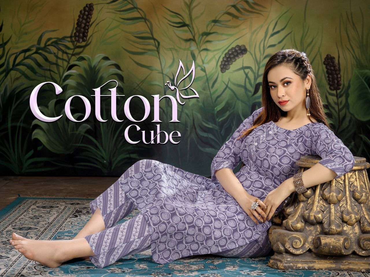 COTTON CUBE HEAVY COTTON TOP PENT KURTI CATALOG WHOLESALER BEST RATE