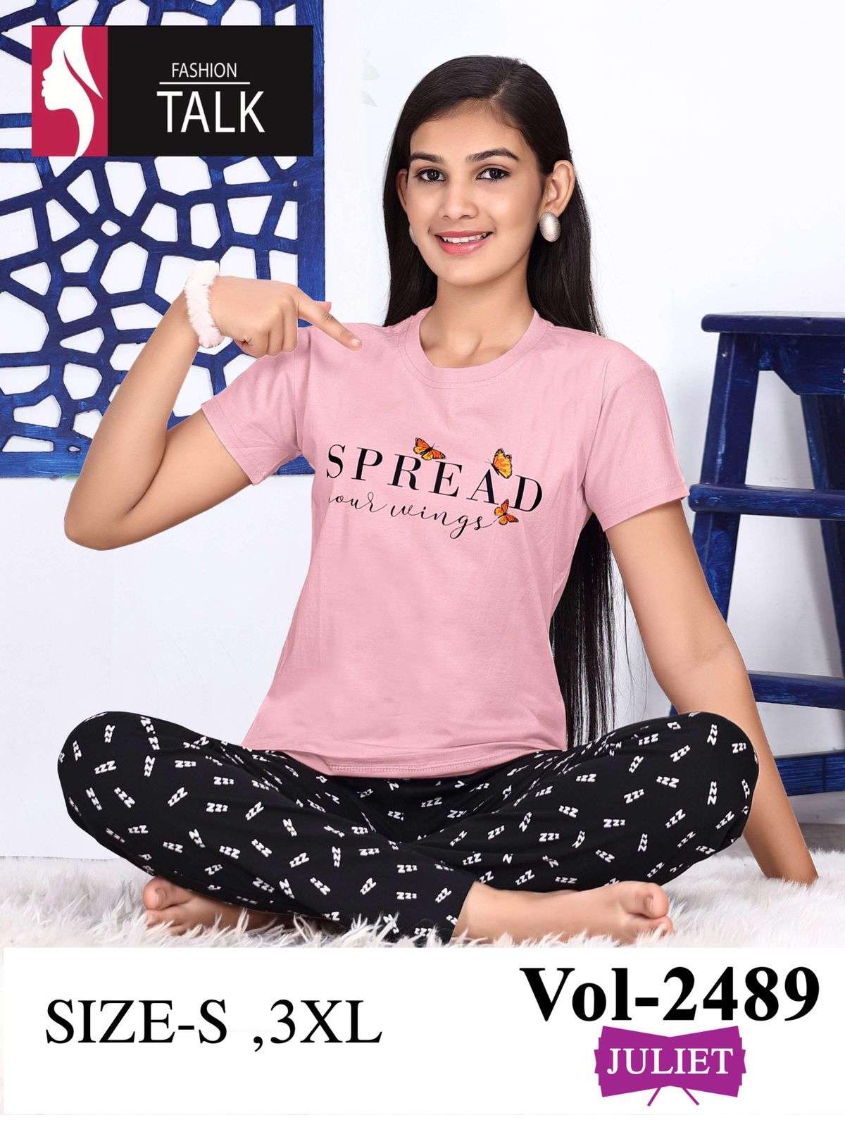 FT JULIET VOL.2489 HEAVY Shinker Hosiery Cotton NIGHT SUIT CATALOG WHOLESALER BEST  RATE