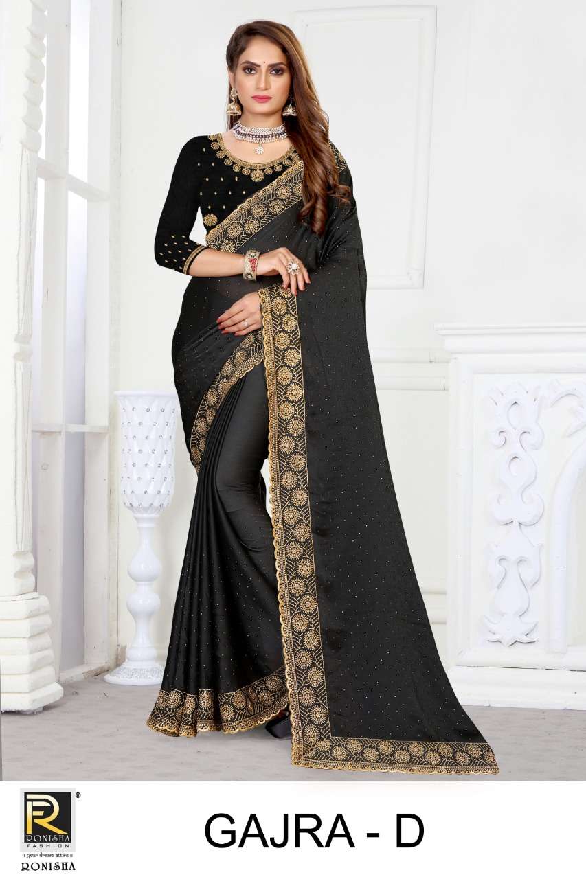 Gajra by ranjna saree designer border worked blouse siroski diamond panel super hit collecton 