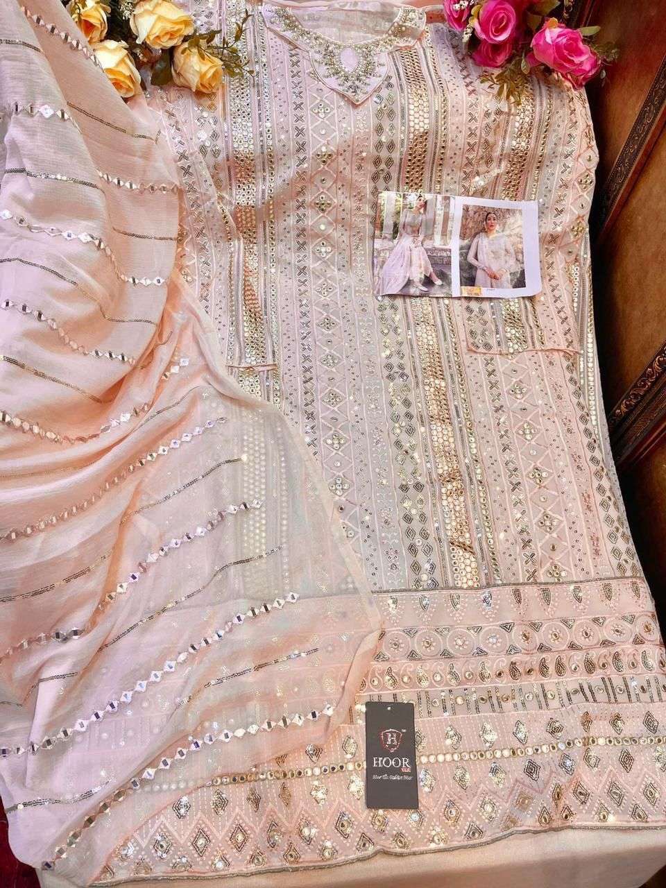 hoor tex 23007 embroidery heavy georgette pakistani salwar kameez at best price