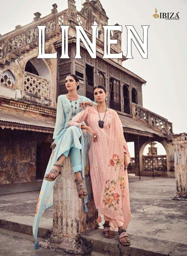 ibiza present linen cotton designer digital printed fancy suits