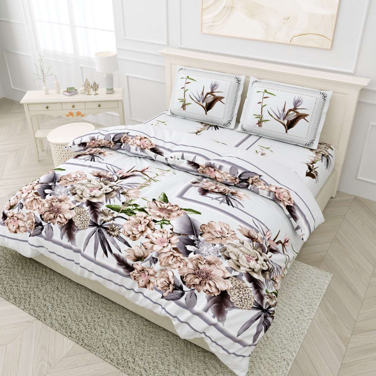 k4u launch digital bedsheets 108*108 size new collection with pillow cover 