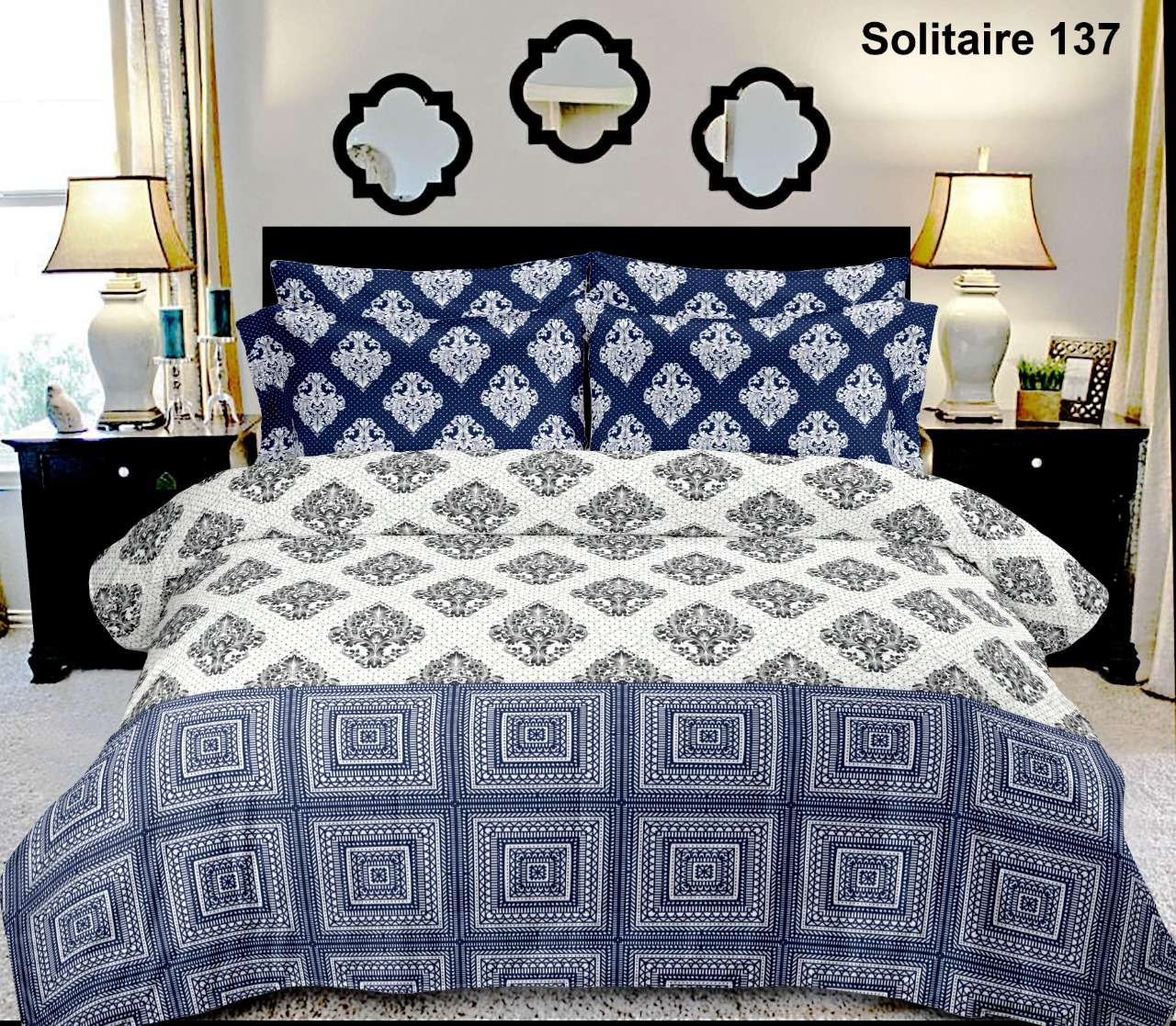 k4u launch solitaire king size cotton bedsheets with pillow cover 