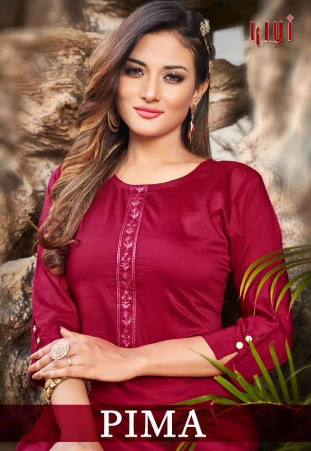 kalaroop pima silk work daily wear kurtis supplier