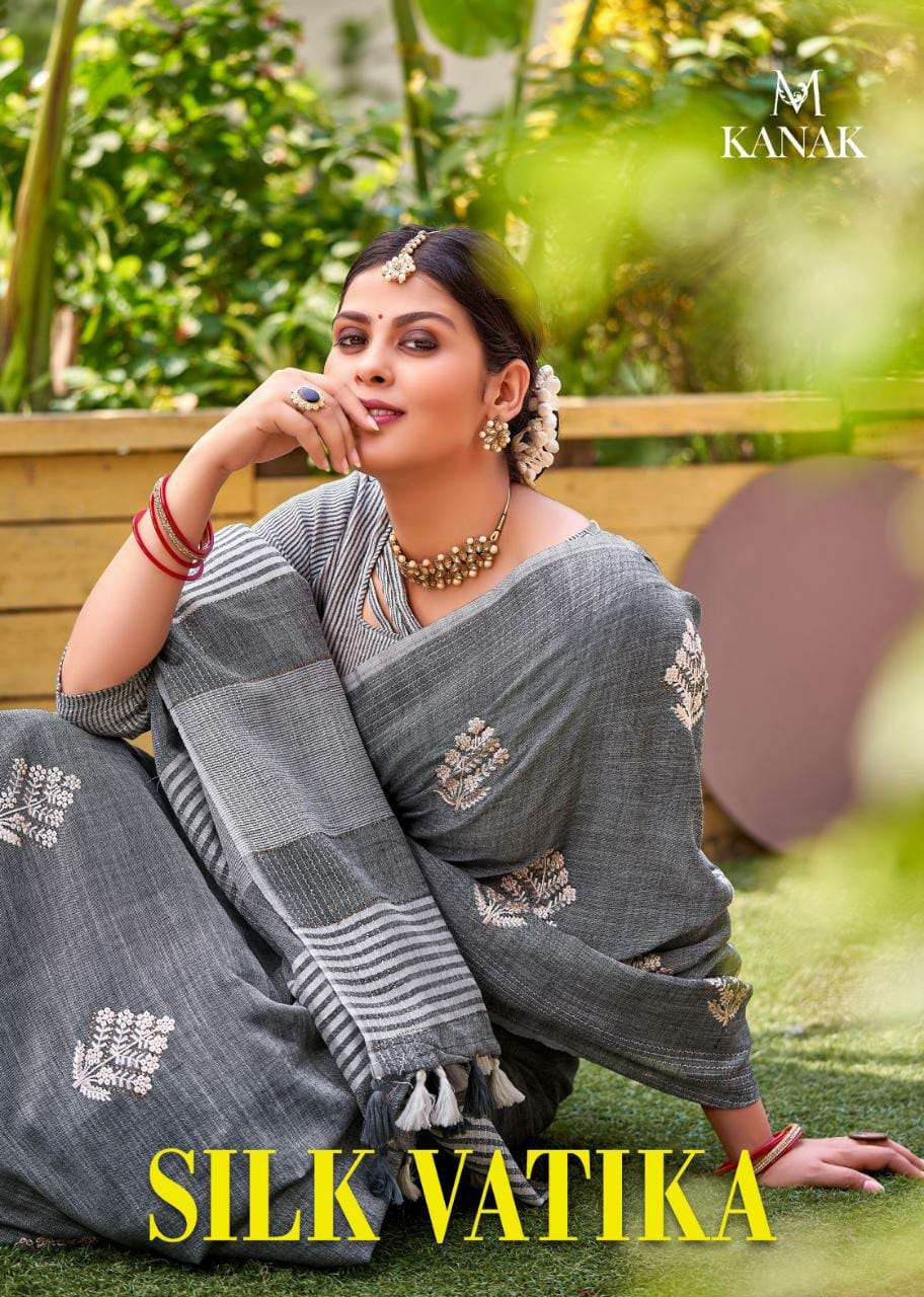 Kanak sarees launch silk vatika linen cotton fancy summer wear sarees collection