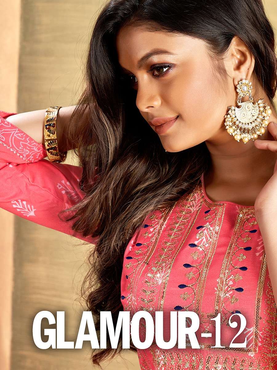 kc glamour vol 12 embroidery work flair kurti rayon jaipuri pattern 