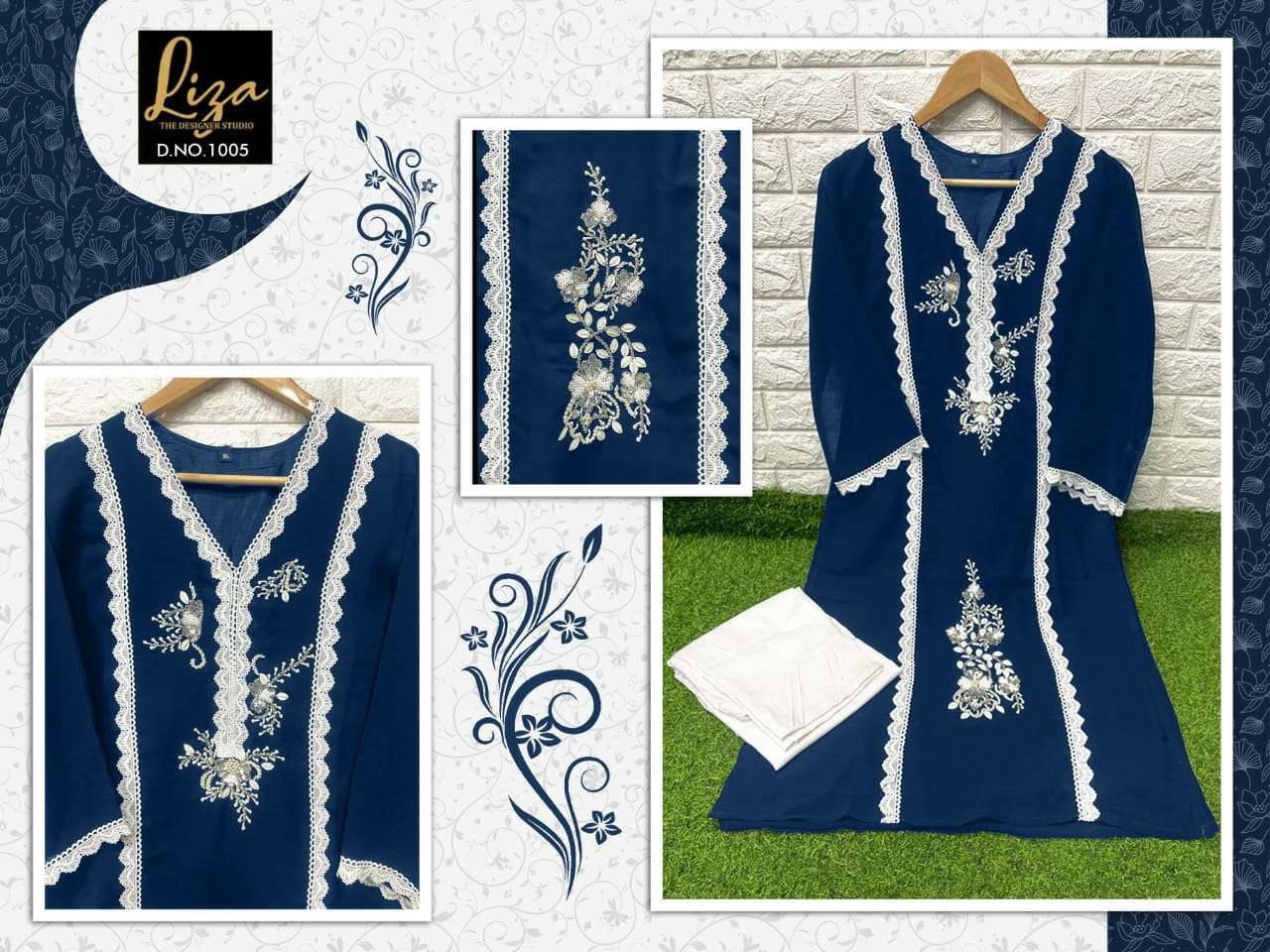 liza present d no 1005 elegant look pakistani kurti with pant supplier