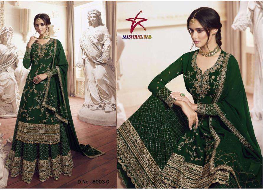 mishaal fab 8003 design pakistani pattern ladies dresses 
