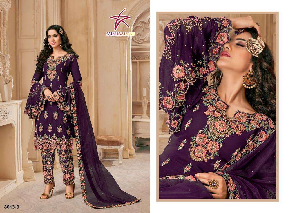 mishaal fab 8013 design heavy pakistani dresses supplier 