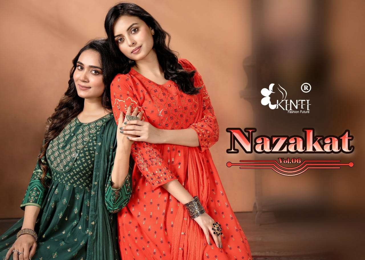 nazakat 6 by kinti readymade kurti with dupatta collection at krishna creation