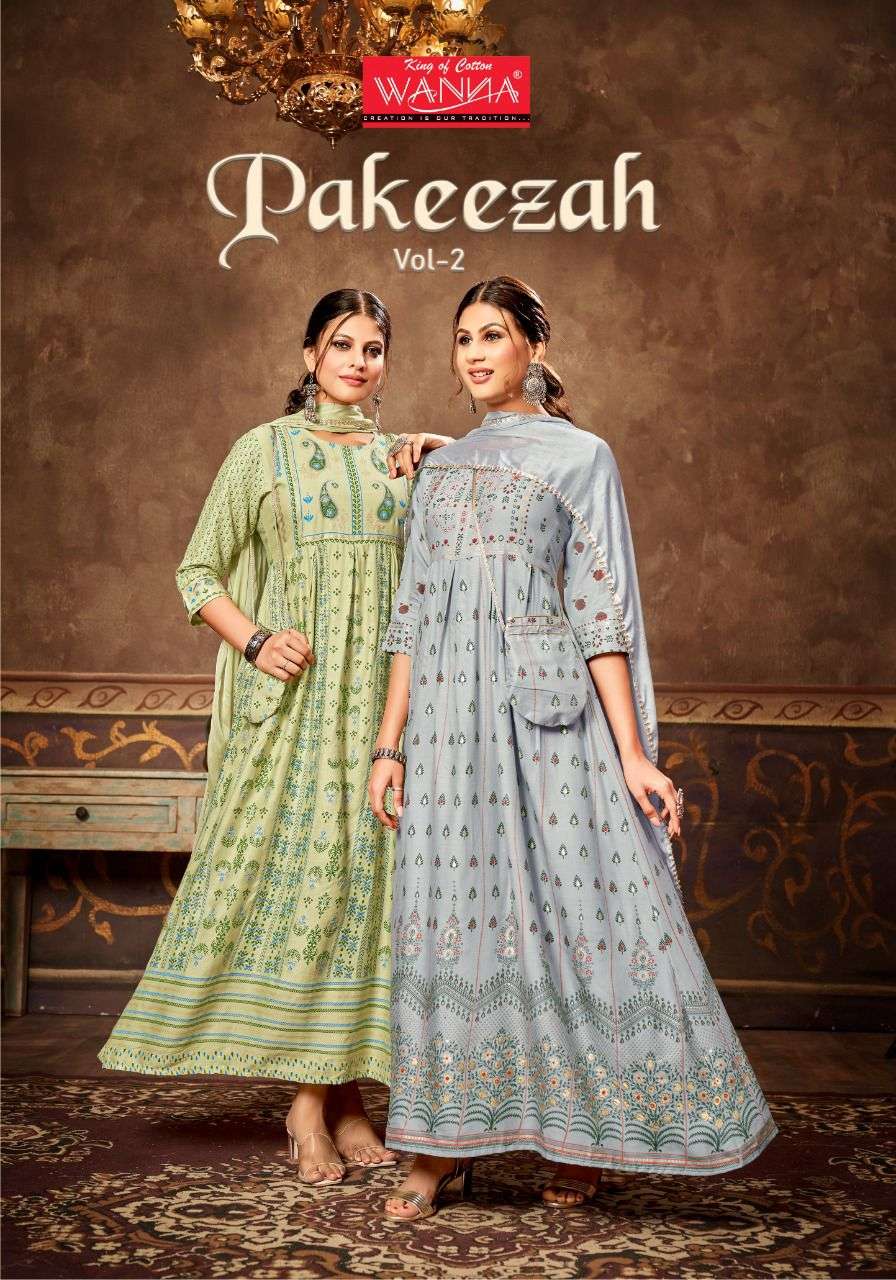 pakeezah vol 2 by wanna rayon long gown with dupatta & purse concept
