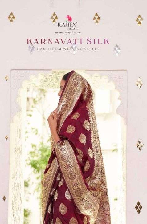 rajtex karnavati silk 211001-211006 series handloom weaving designer saree