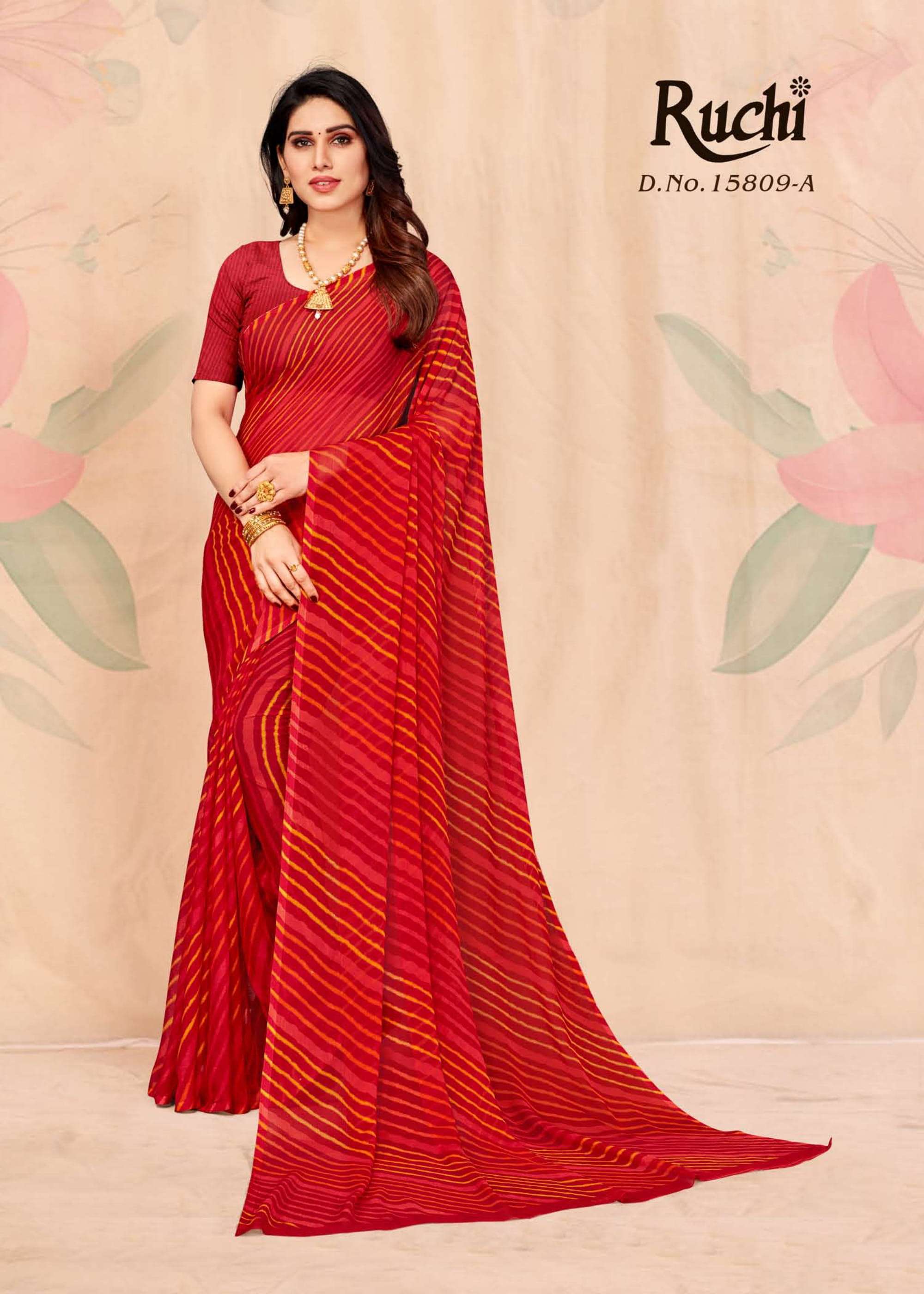 ruchi 15809 chiffon printed casual wear fancy saree