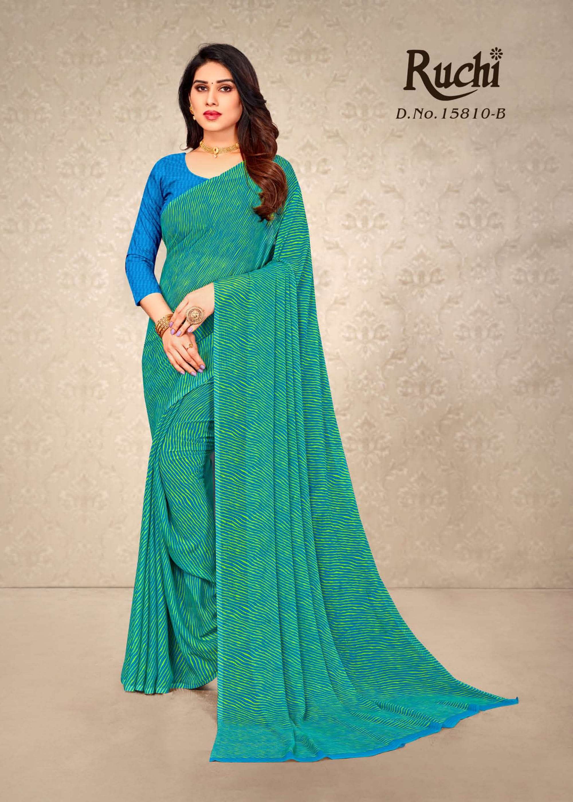 ruchi 15810 star chiffon printed lehriya special fancy sarees