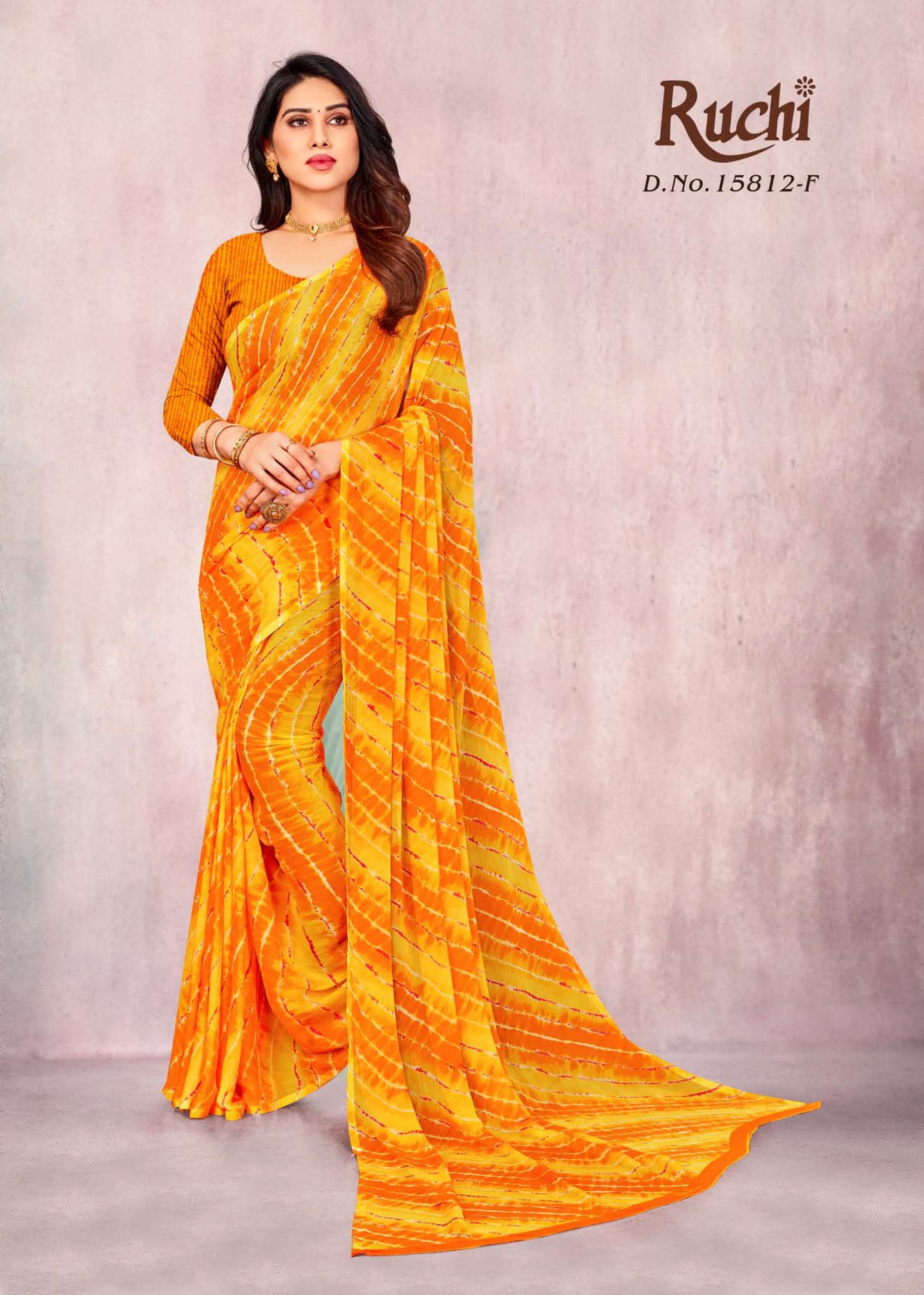 ruchi 15812 star chiffon printed lehriya special fancy sarees