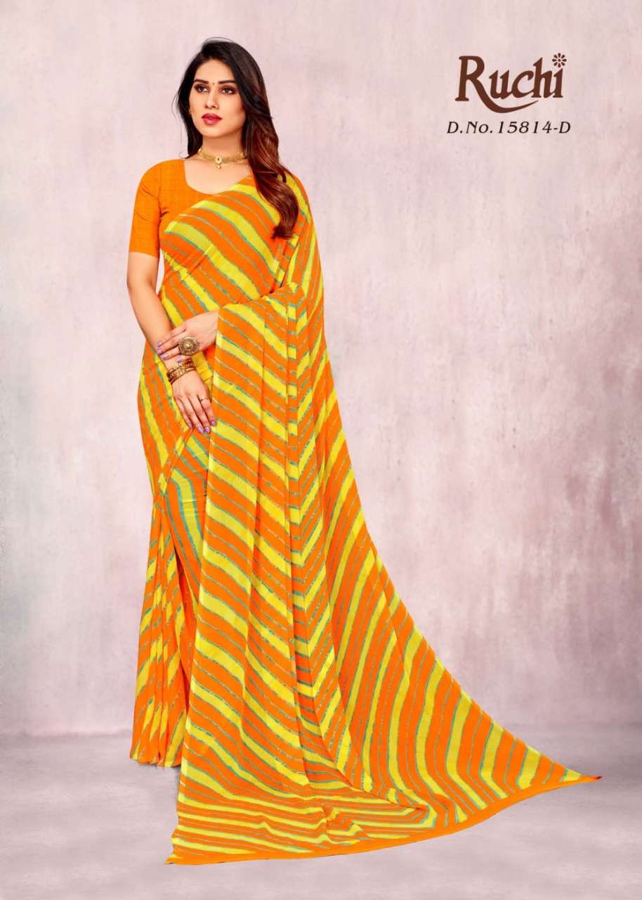 ruchi 15814 star chiffon printed lehriya special fancy sarees collection in surat