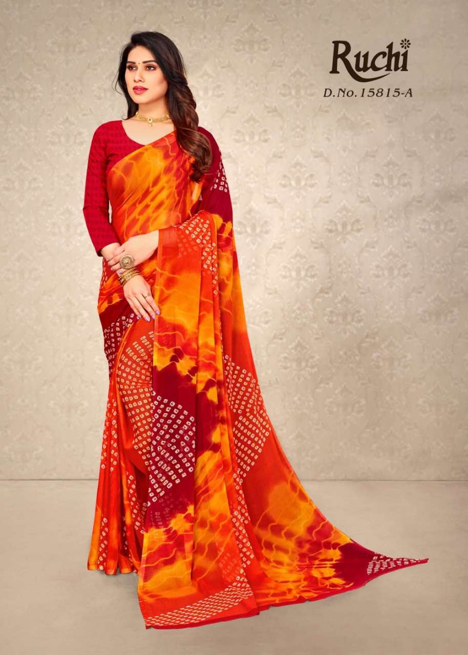 ruchi 15815 star chiffon printed lehriya special fancy sarees at krishna creation