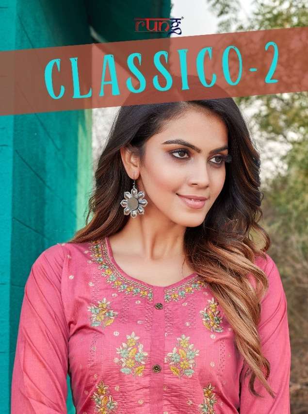 rung classico vol 2 modal silk casual fancy ladies kurtis