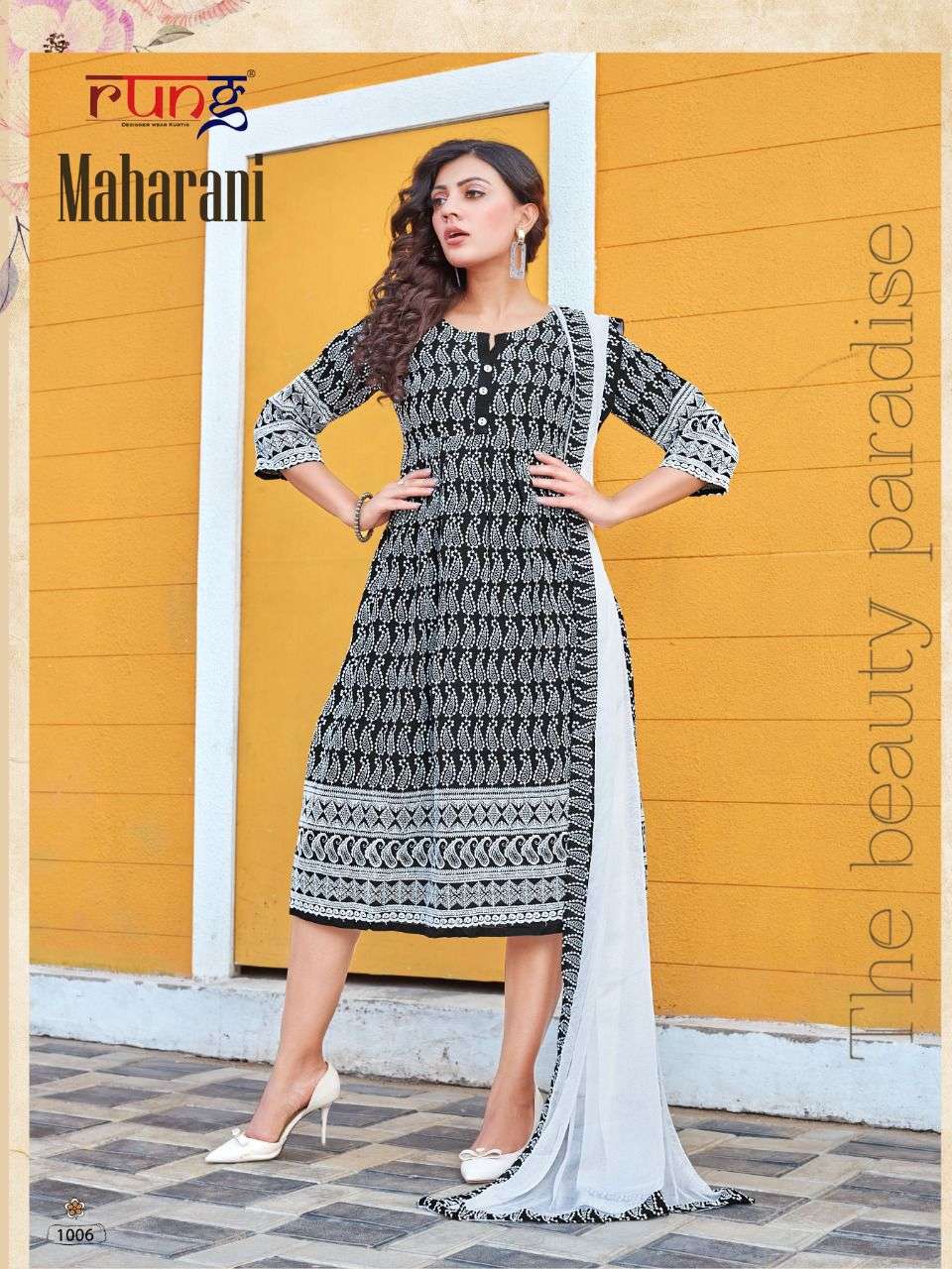 rung maharani rayon kurti with dupatta catalogue