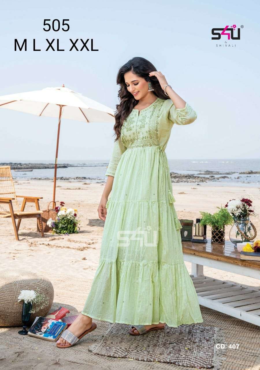 s4u 505 design beautiful kurti combo set 