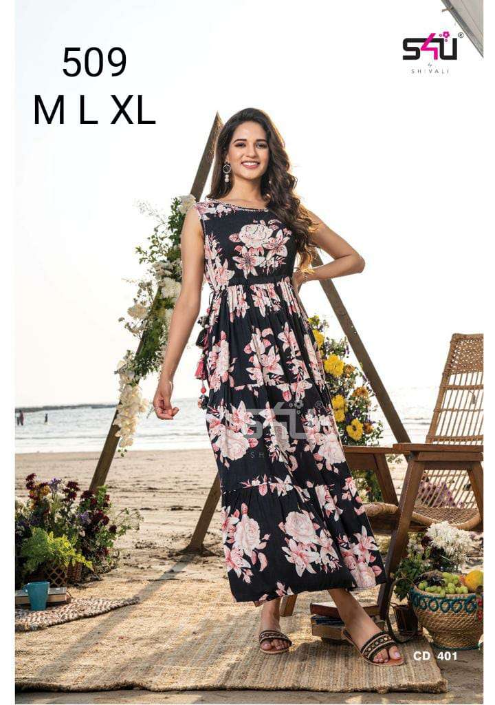 s4u 509 design beautiful long  kurti combo set 