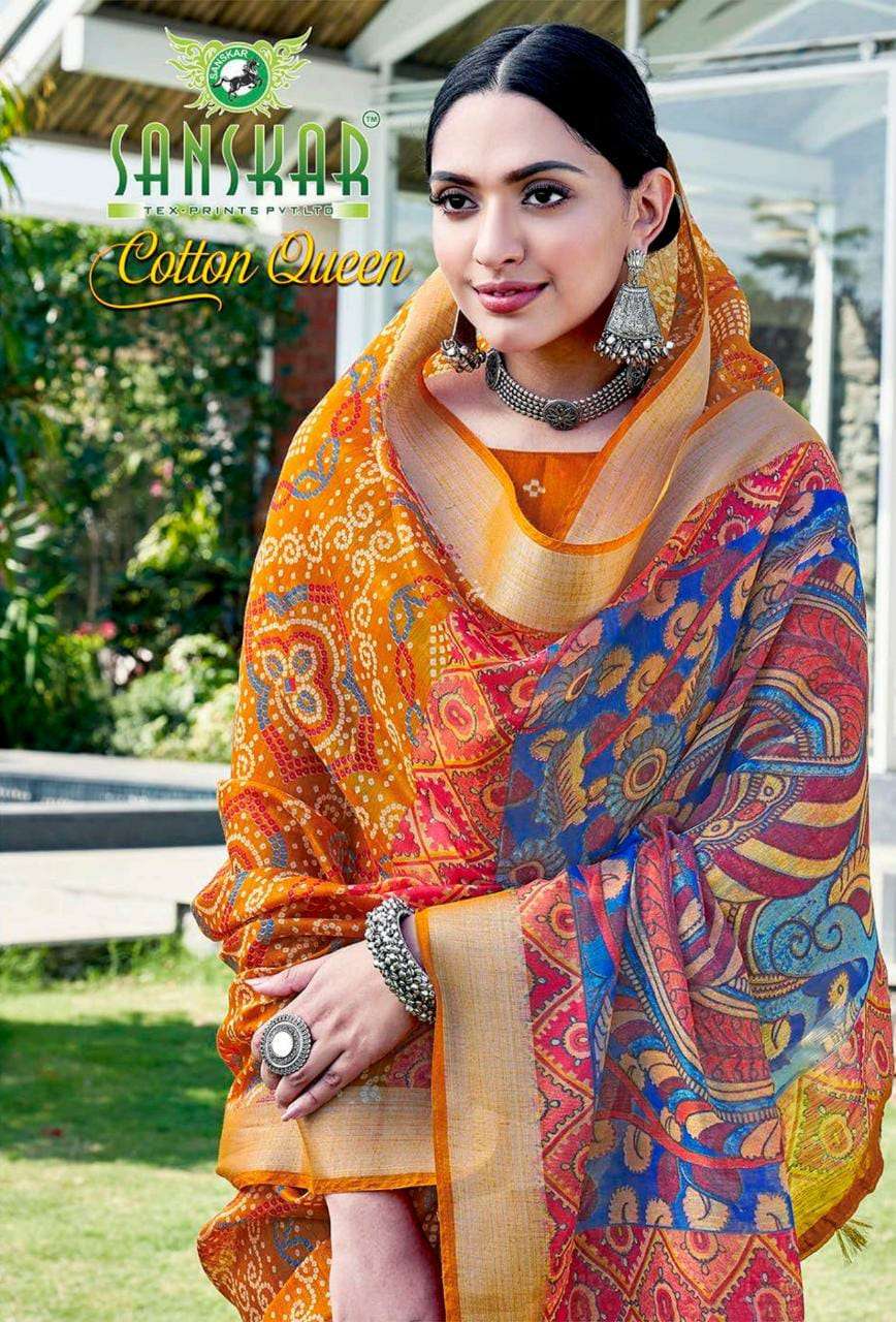 Sanskar cotton queen fancy sarees collection in surat