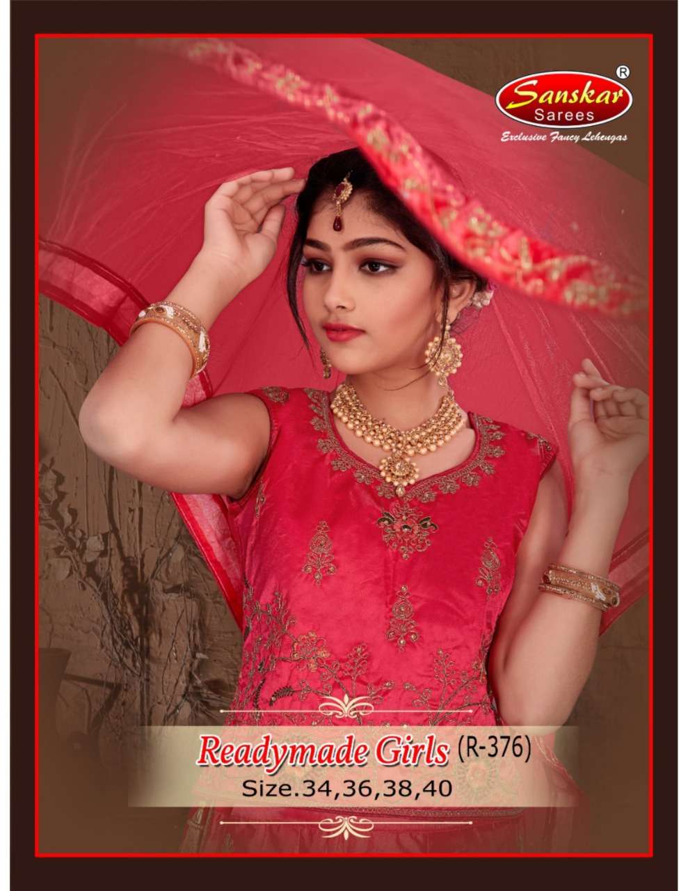 sanskar style readymade girls series R-376 designer lehenga for kids