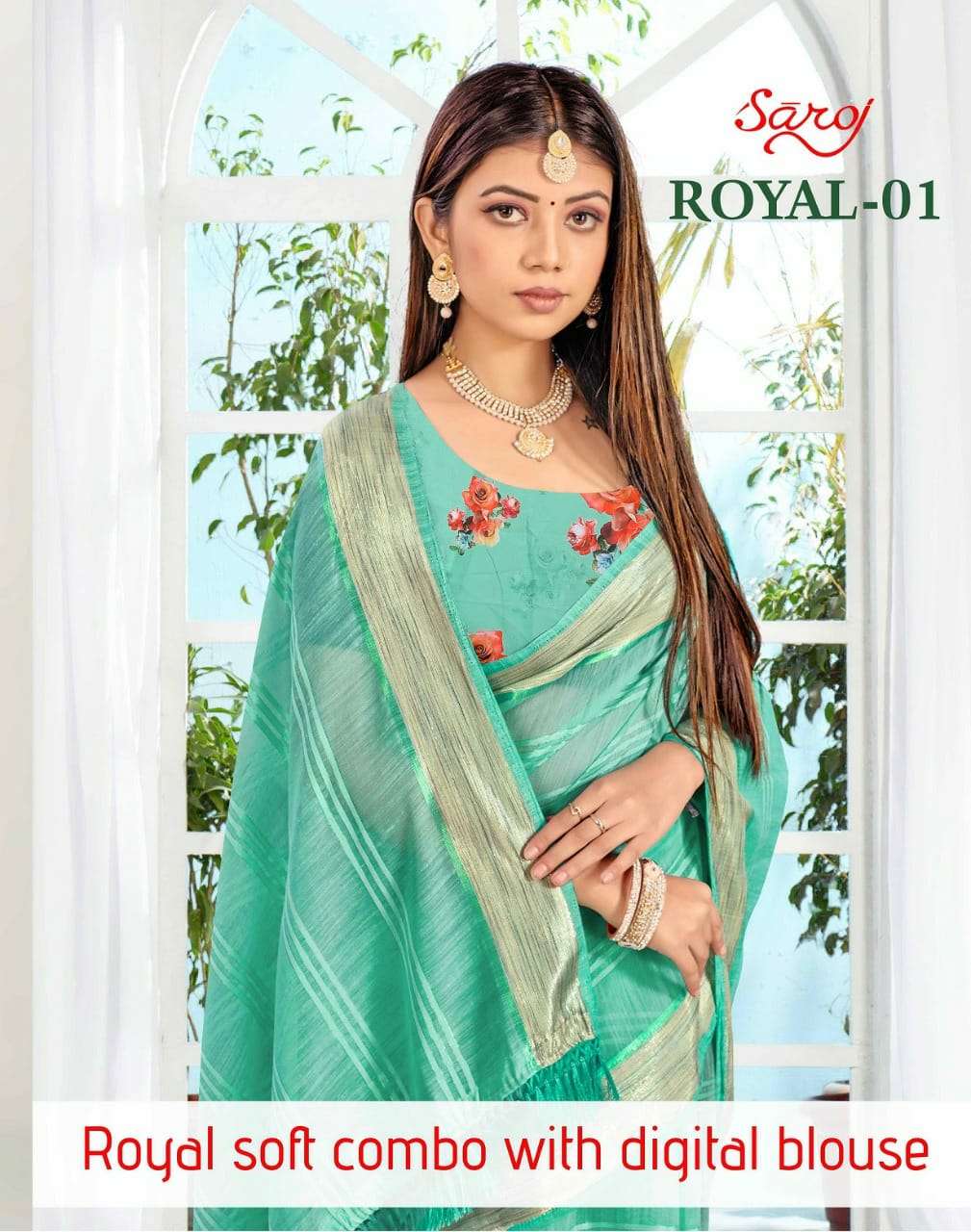 saroj royal vol 1 soft cotton linen exclusive fancy saree exporter 