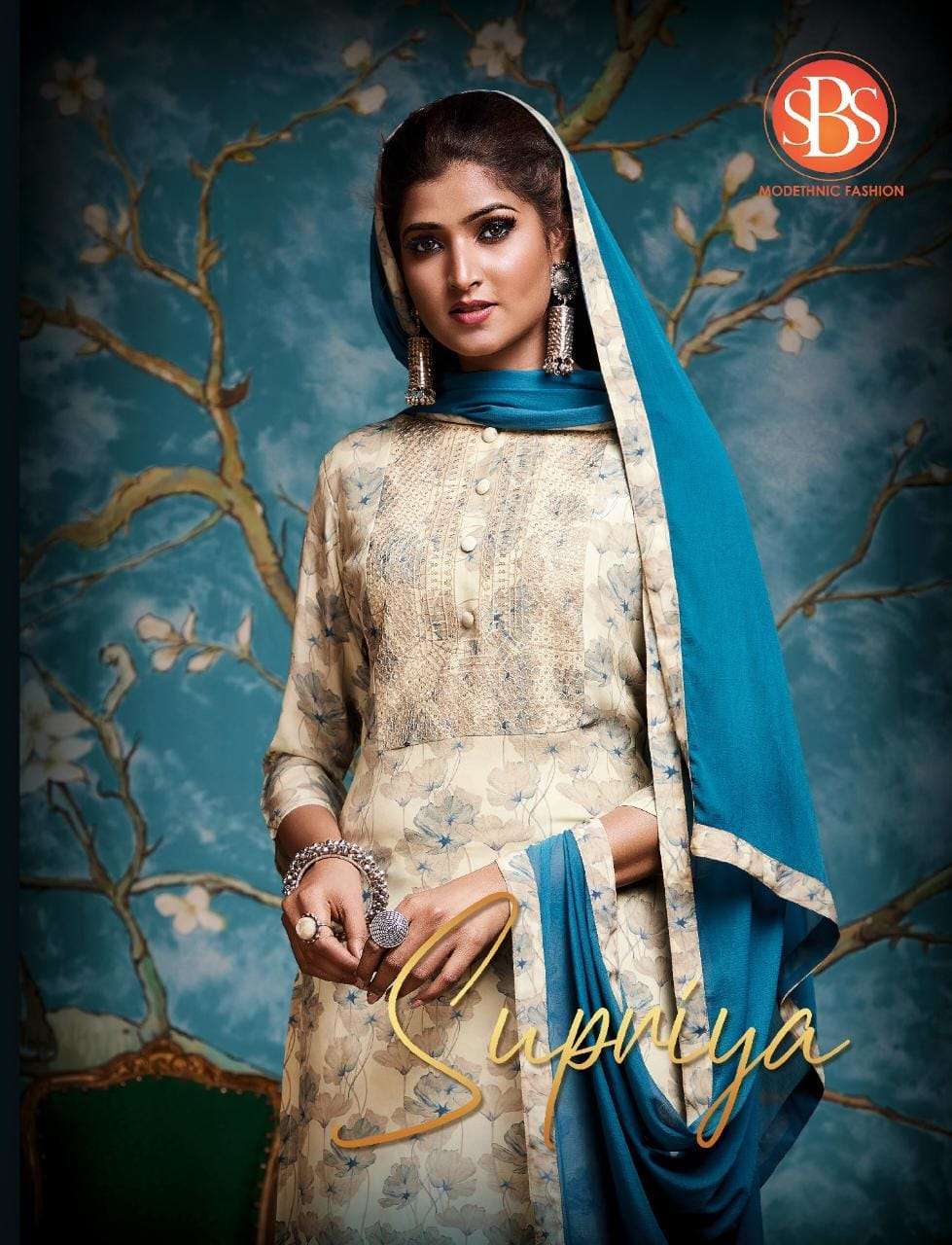 SBS fashion supriya partywear kurti with botttom & dupatta