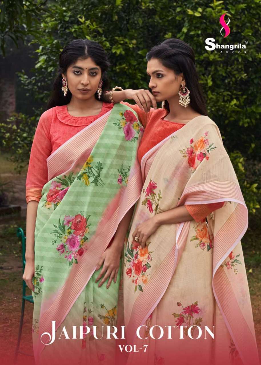 Shangrila jaipuri cotton vol 7 cotton fancy sarees collection