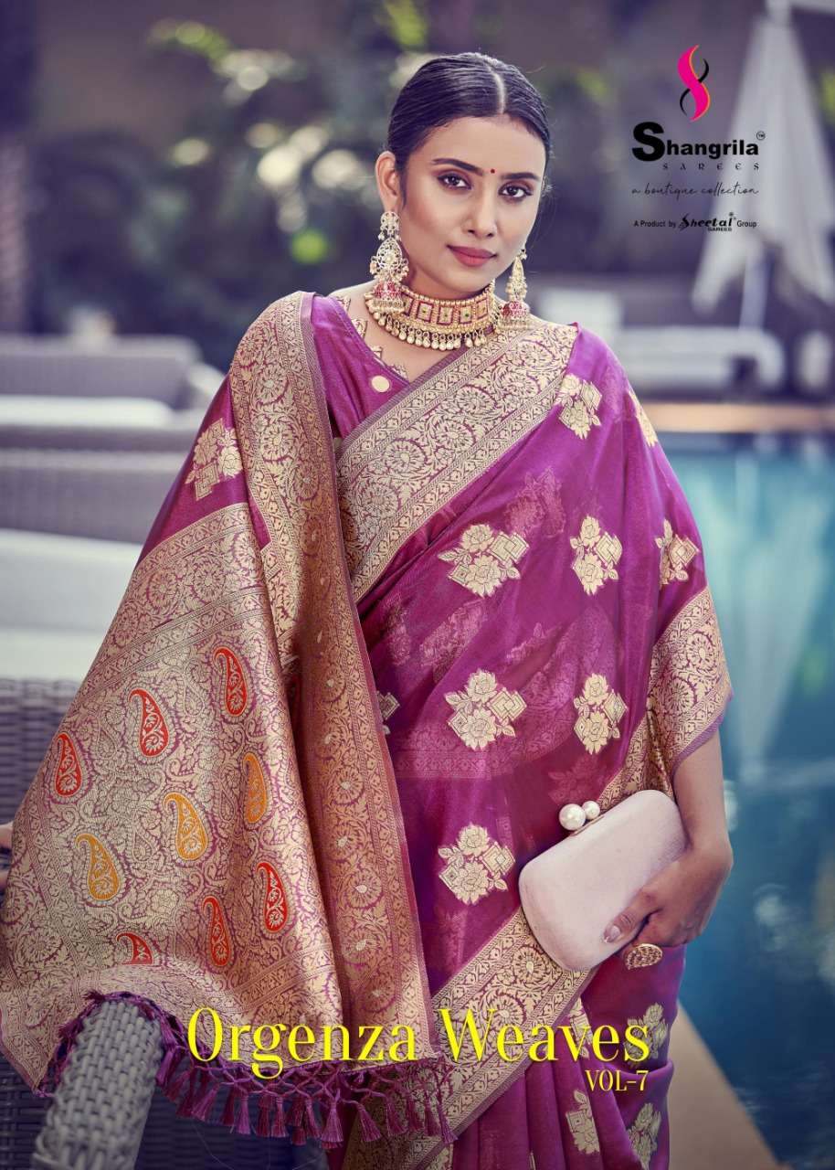 Shangrila Orgenza weaves vol 7 latest sarees collection at krishna creation 