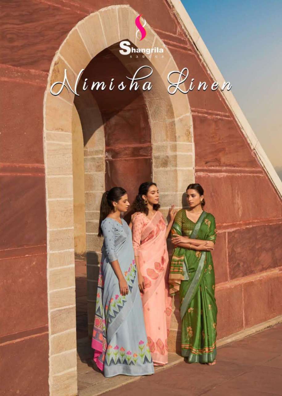 Shangrila present nimisha linen designer soft linen sarees