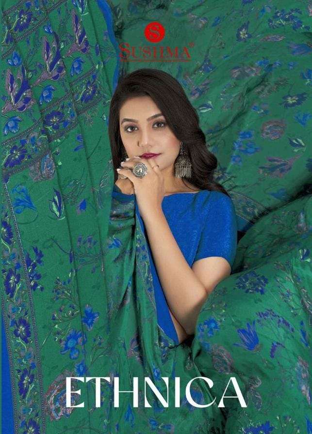 sushma ethnica 43001 crepe printed saris at lowest cost online 