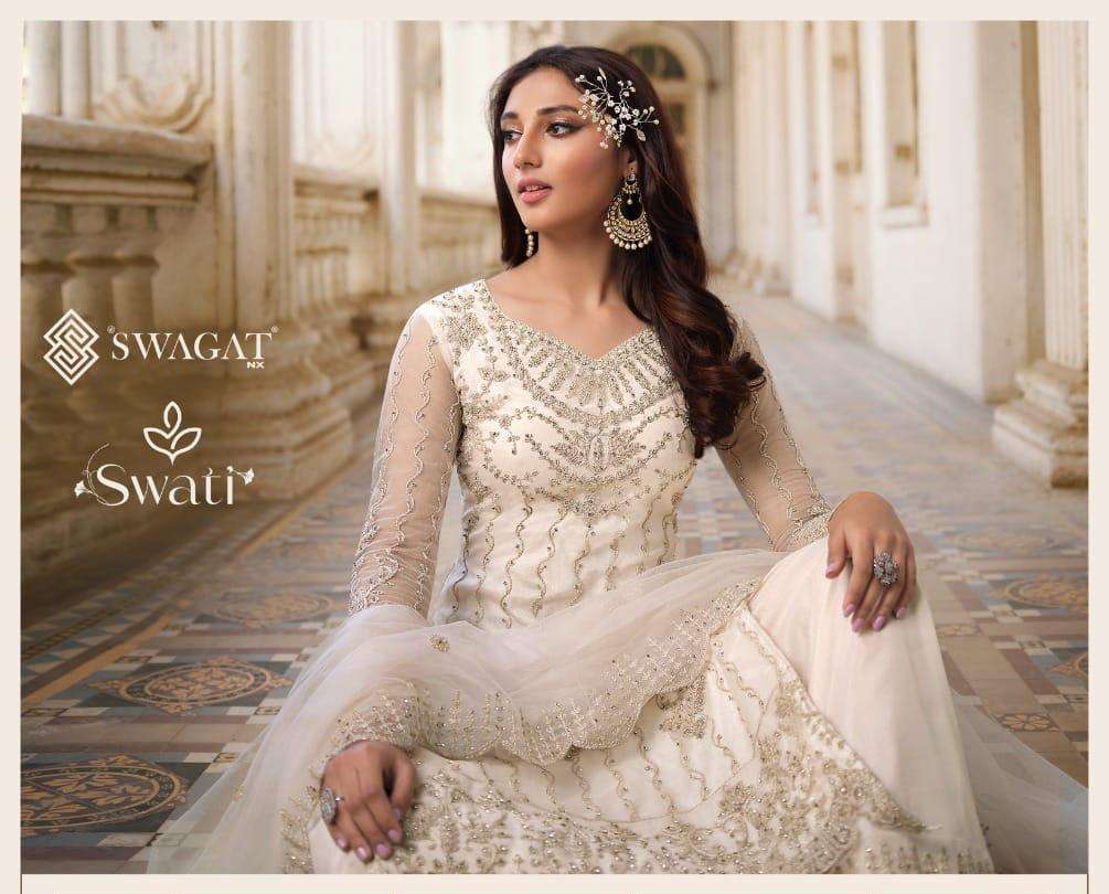 swati 3301-3309 series by swagat exclusive rich embroidery suit exporter
