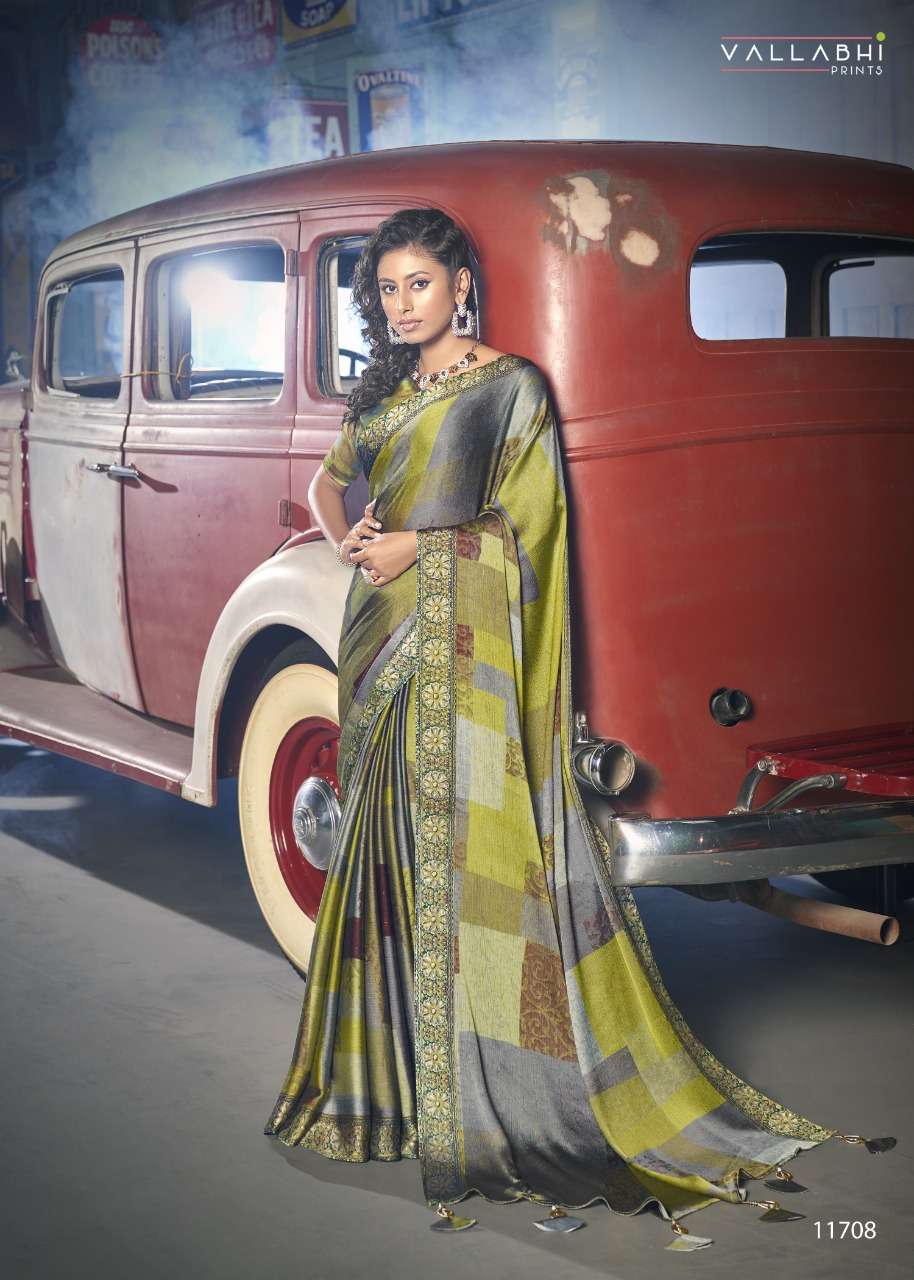 vallabhi present blooming moss chiffon printed fancy saree