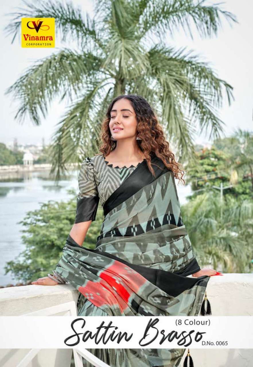 vinamra satin brasso 65 printed saris wholesaler 