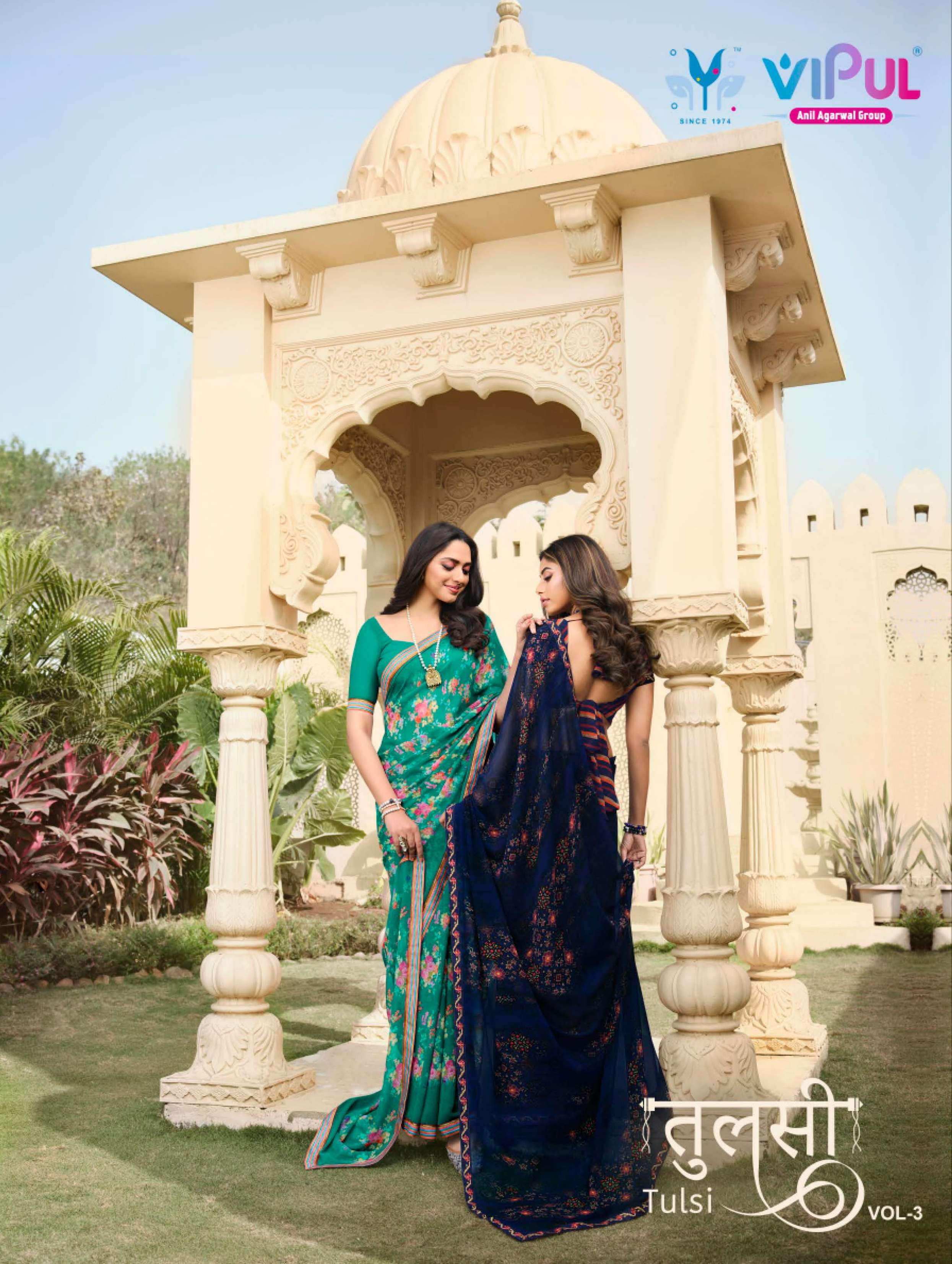 vipul fashions tulsi vol 3 georgette print beautiful sarees 