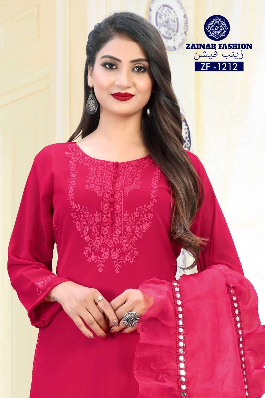 zainab fashion 1212 design hot pink color readymade dress 