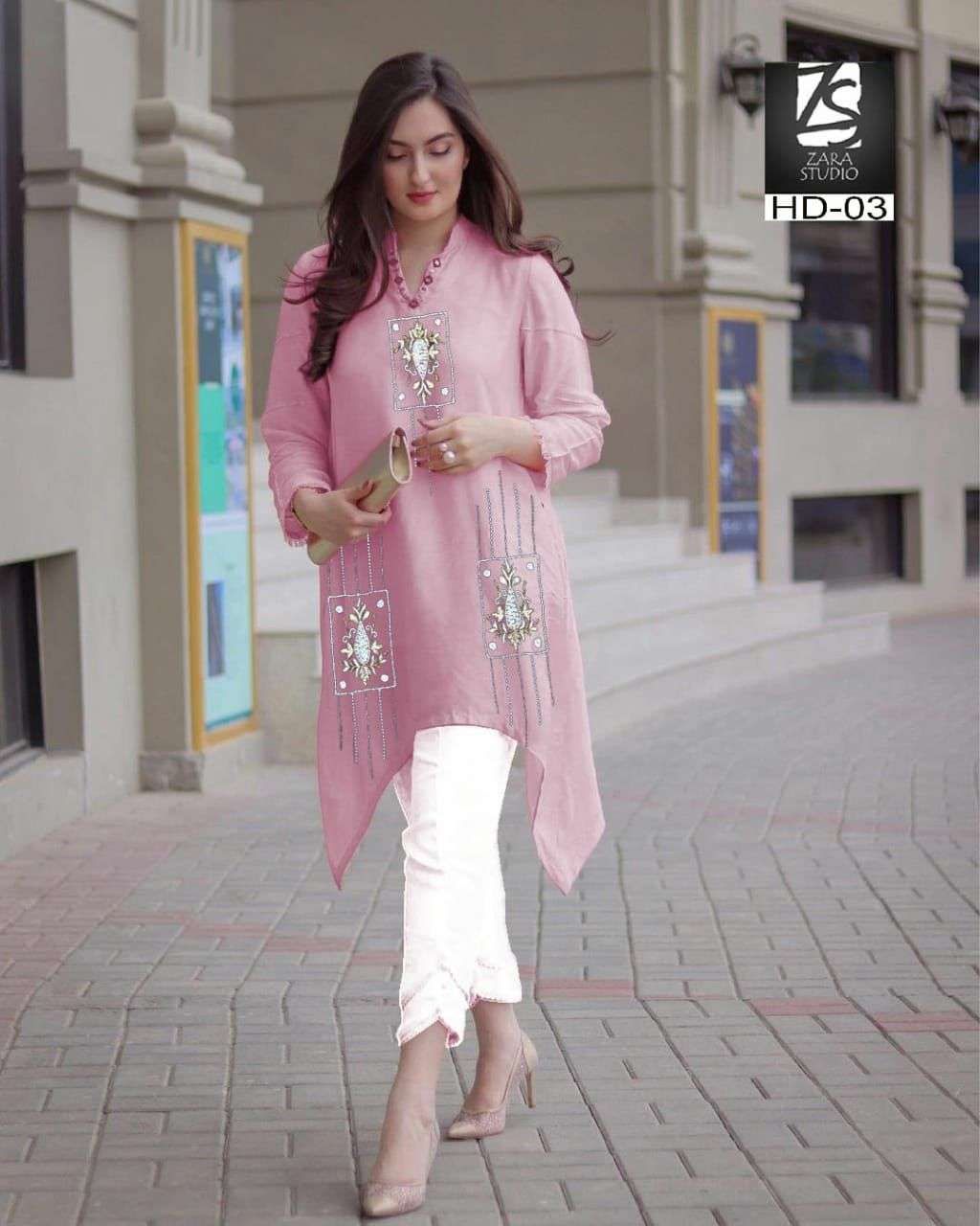 zara studio hd 03 georgette stylish pakistani tunic with fancy pant
