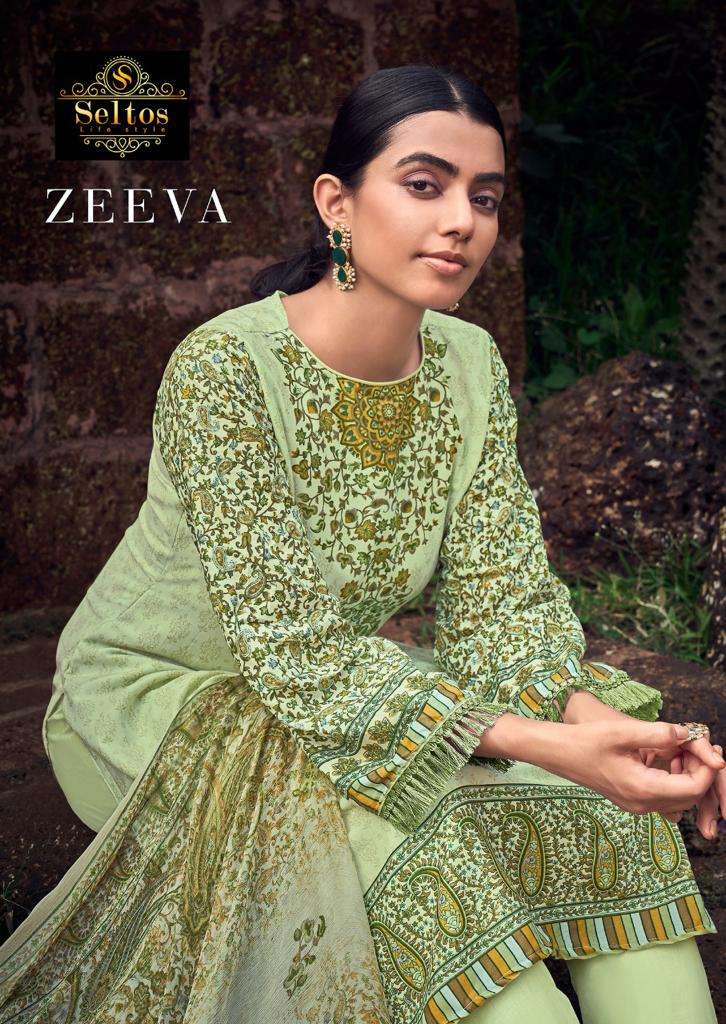 zeeva by seltos maslin cotton casual wear dress materials