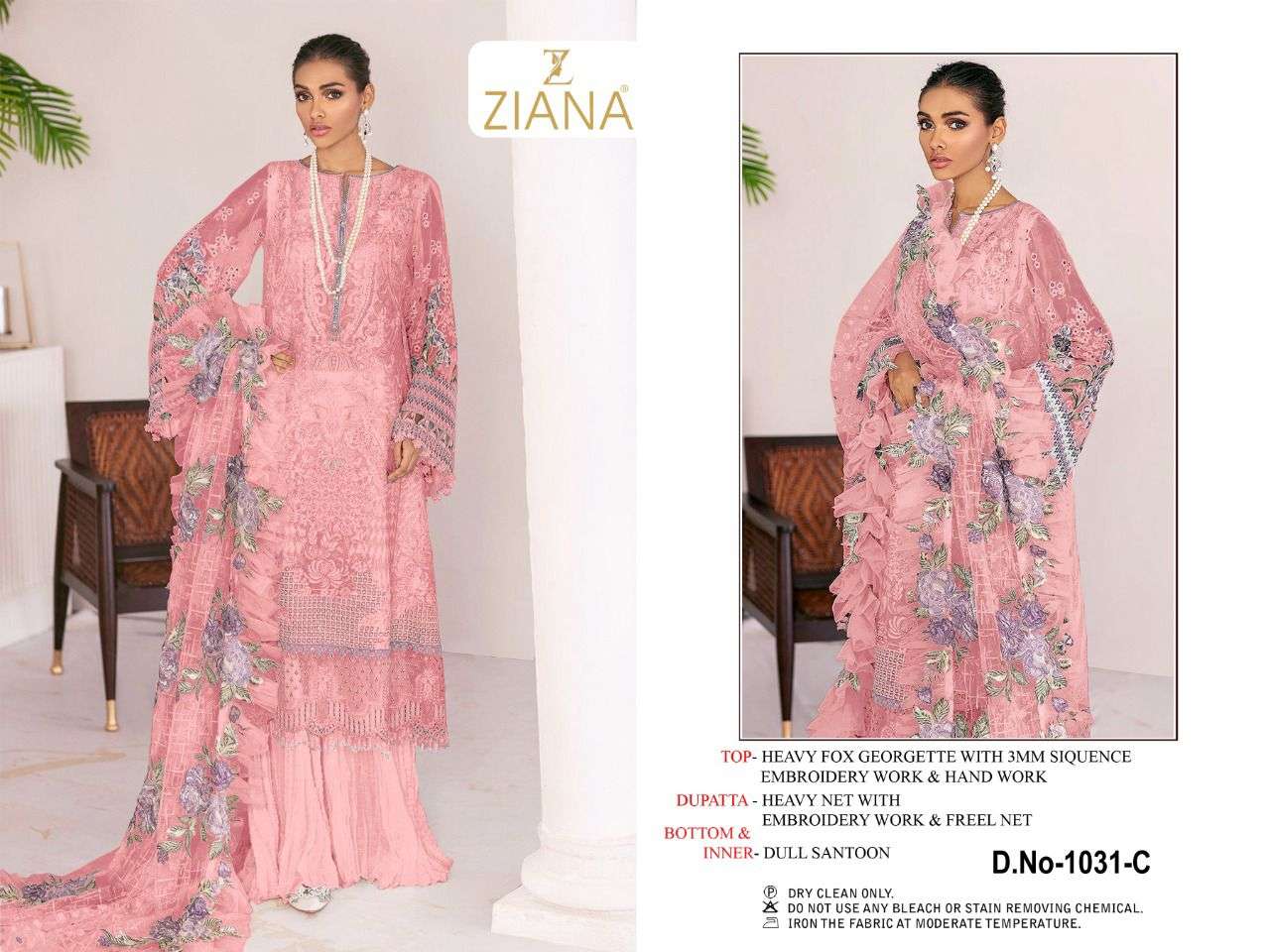 ziana 1031 design heavy georgette 3mm sequence work dresses 