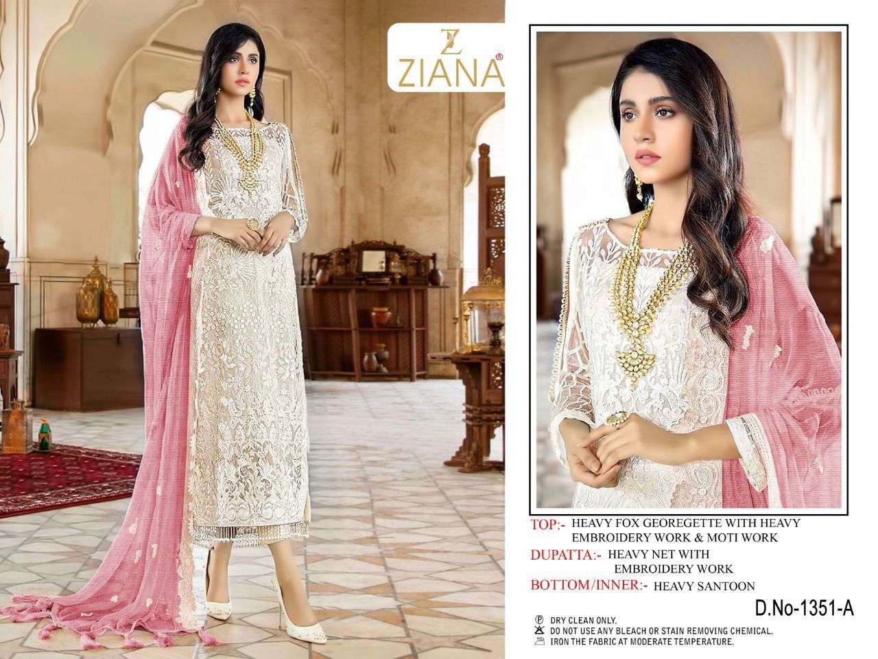 ziana 1351 design pakistani heavy work non catalog dress 